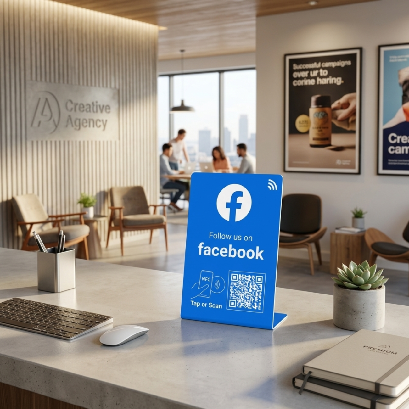 NFC Aufsteller Facebook Follower